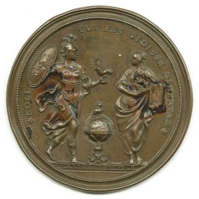 Antonio Lazzari, medaglia dedicata a Laura Bassi, rovescio, 1732