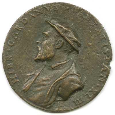 Unknown, Medal with portrait of Girolamo Cardano, obverse, [1544]