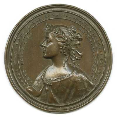 Antonio Lazzari, Medal commemorating Laura Bassi, obverse, 1732